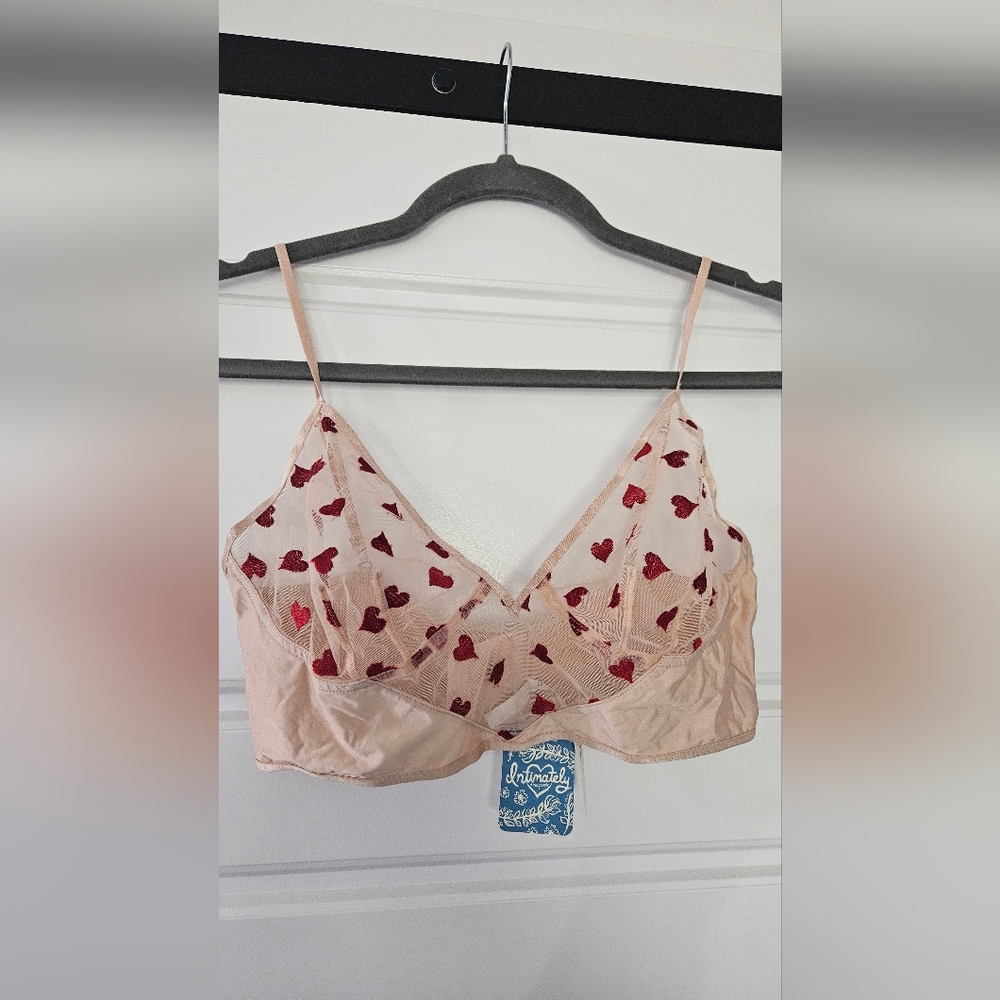 Heart Patterned Sheer Bralette